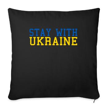 Ukraine Solidarity - Sofa pillowcase 17,3'' x 17,3'' (45 x 45 cm) - black - Front