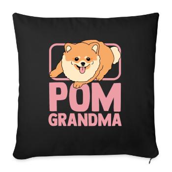 Zwergspitz Pomeranian Dog Pom Grandma Gift - Sofa pillowcase 17,3'' x 17,3'' (45 x 45 cm) - black - Front