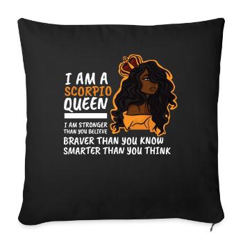 Black Scorpio Königin Zodiac Sternzeichen Starke F - Sofakissenbezug 45 x 45 cm - Schwarz - Vorne
