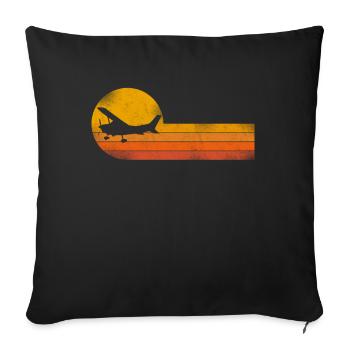 Pilote d’avion Vintage - Housse de coussin décorative 45 x 45 cm - noir - Devant