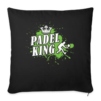Padel King For the Best Padel Player - Sofa pillowcase 17,3'' x 17,3'' (45 x 45 cm) - black - Front