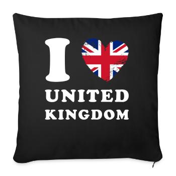 England I love United Kingdom - Sofakissenbezug 45 x 45 cm - Schwarz - Vorne