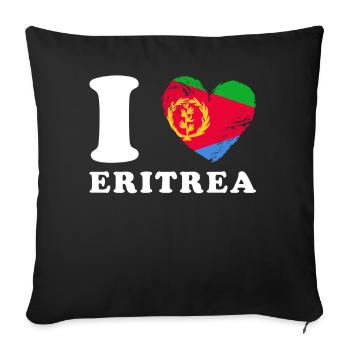 I love Eritrea - Sofa pillowcase 17,3'' x 17,3'' (45 x 45 cm) - black - Front