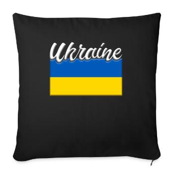Ukraine flag lettering - Sofa pillowcase 17,3'' x 17,3'' (45 x 45 cm) - black - Front