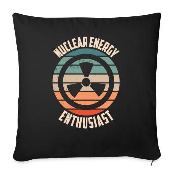 Passionné d’énergie nucléaire Énergie nucléaire Énergie nucléaire - Housse de coussin décorative 45 x 45 cm - noir - Devant
