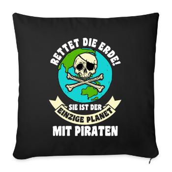 Pirat Piraten - Sofakissenbezug 45 x 45 cm - Schwarz - Vorne