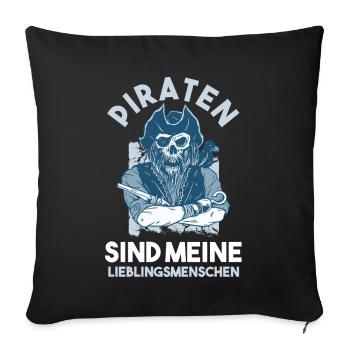 Pirat Piraten - Sofakissenbezug 45 x 45 cm - Schwarz - Vorne
