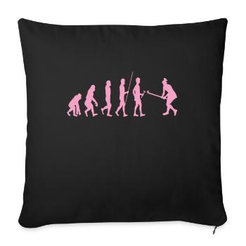 Field Hockey Evolution - Sofa pillowcase 17,3'' x 17,3'' (45 x 45 cm) - black - Front