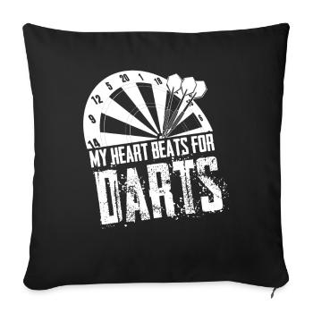 Dartboard Darts Player Darts Darts - Sofa pillowcase 17,3'' x 17,3'' (45 x 45 cm) - black - Front