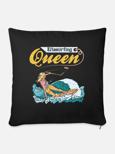 Kitesurfing Queen - Sofakissenbezug 45 x 45 cm - Schwarz