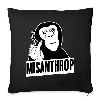 Misanthrope Singe Man-Hater - Housse de coussin décorative 45 x 45 cm - noir - Devant