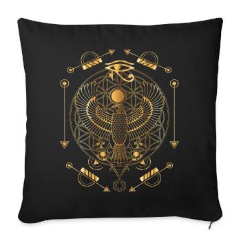 Egyptian Falcon & Sacred Geometry Mystical Symbol - Sofa pillowcase 17,3'' x 17,3'' (45 x 45 cm) - black - Front