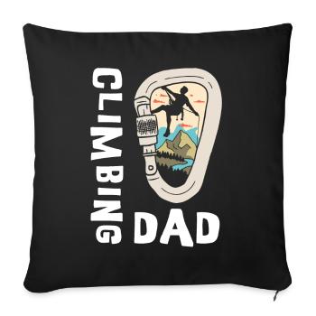 Climbing Carabiner Climbing Climbing Dad - Sofa pillowcase 17,3'' x 17,3'' (45 x 45 cm) - black - Front