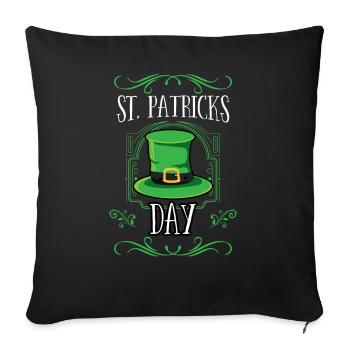 Saint-Patrick Saint-Patrick Irlande Irlandais - Housse de coussin décorative 45 x 45 cm - noir - Devant