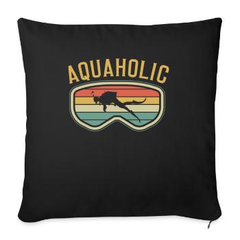 Funny Diver Saying Diving Diving Diver - Sofa pillowcase 17,3'' x 17,3'' (45 x 45 cm) - black - Front