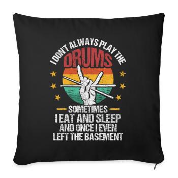 Batterie Pilons Batteurs - Housse de coussin décorative 45 x 45 cm - noir - Devant