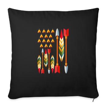Indien - Housse de coussin décorative 45 x 45 cm - noir - Devant