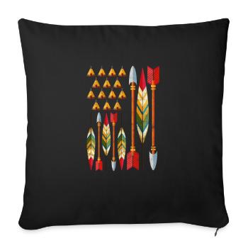 Cadeau Apache amérindien - Housse de coussin décorative 45 x 45 cm - noir - Devant