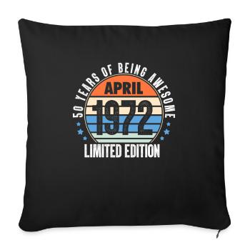 April 1972 - Sofa pillowcase 17,3'' x 17,3'' (45 x 45 cm) - black - Front