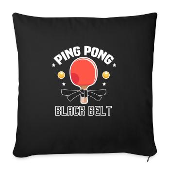 Ping-Pong Table Tennis Ping Pong Ping Pong Gift - Sofa pillowcase 17,3'' x 17,3'' (45 x 45 cm) - black - Front