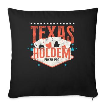 Poker Vintage Texas Holdem Poker - Sofakissenbezug 45 x 45 cm - Schwarz - Vorne