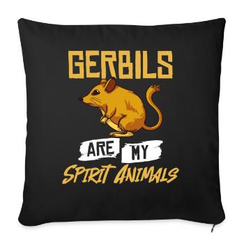 Gerbils Mouse Desert Mouse Long-tailed Mice - Sofa pillowcase 17,3'' x 17,3'' (45 x 45 cm) - black - Front