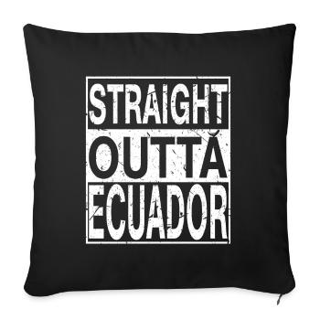 Ecuador Straight outta Ecuador - Sofa pillowcase 17,3'' x 17,3'' (45 x 45 cm) - black - Front