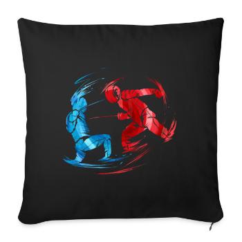 Sport Fencing Two Opponents in Fight At Fencing - Sofa pillowcase 17,3'' x 17,3'' (45 x 45 cm) - black - Front