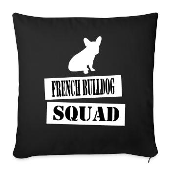 join the french bulldog squad - Sofa pillowcase 17,3'' x 17,3'' (45 x 45 cm) - black - Front