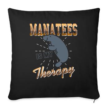 Les lamantins sont ma thérapie - Housse de coussin décorative 45 x 45 cm - noir - Devant