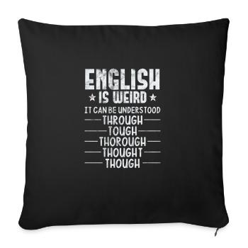 Grammar Teacher English - Sofa pillowcase 17,3'' x 17,3'' (45 x 45 cm) - black - Front
