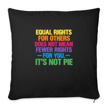 Human rights - Sofa pillowcase 17,3'' x 17,3'' (45 x 45 cm) - black - Front