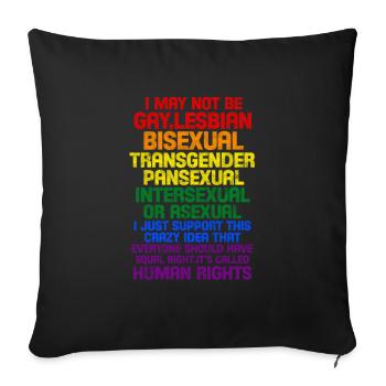 Droits de l’homme Anti-Racisme Tolérance Cadeau - Housse de coussin décorative 45 x 45 cm - noir - Devant