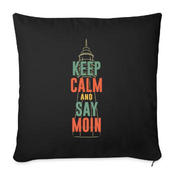 Keep Calm And Say Moin North German Vintage Retro - Sofa pillowcase 17,3'' x 17,3'' (45 x 45 cm) - black - Front
