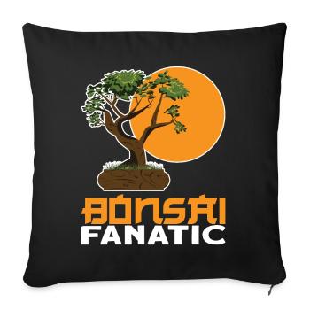 Bonsai Fanatic Vintage Nature Design - Sofa pillowcase 17,3'' x 17,3'' (45 x 45 cm) - black - Front