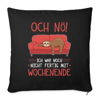 Faultier Montag Sprüche und Geschenke - Sofakissenbezug 45 x 45 cm - Schwarz - Vorne