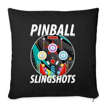 Pinball Slingshots Pinball Machine - Sofa pillowcase 17,3'' x 17,3'' (45 x 45 cm) - black - Front