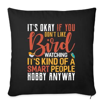 Birdwatchers - Sofa pillowcase 17,3'' x 17,3'' (45 x 45 cm) - black - Front