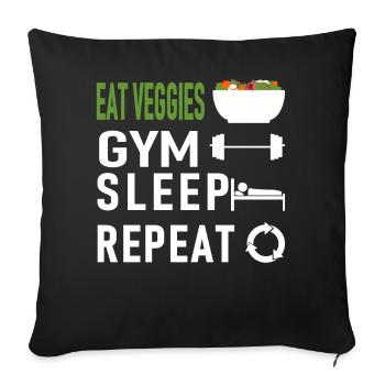 Régime gym - Housse de coussin décorative 45 x 45 cm - noir - Devant