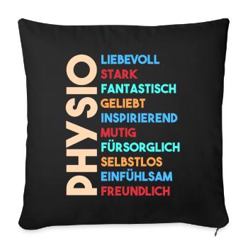 Physio Physiotherapeut - Sofakissenbezug 45 x 45 cm - Schwarz - Vorne