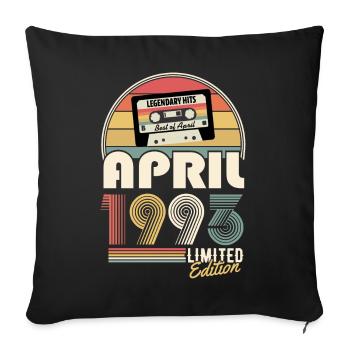 April 1993 Vintage Birthday Gift - Sofa pillowcase 17,3'' x 17,3'' (45 x 45 cm) - black - Front