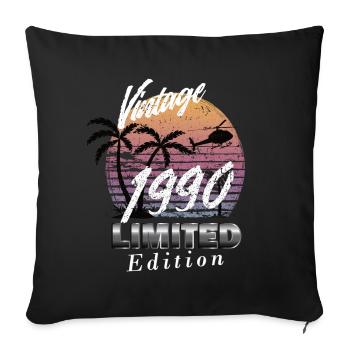 Édition limitée Vintage 1990 - Housse de coussin décorative 45 x 45 cm - noir - Devant