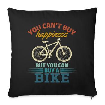 Vélo de montagne Vous ne pouvez pas acheter de la chance, mais - Housse de coussin décorative 45 x 45 cm - noir - Devant