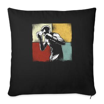 Boxing Retro Vintage - Sofa pillowcase 17,3'' x 17,3'' (45 x 45 cm) - black - Front
