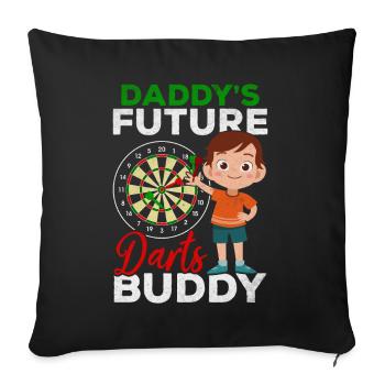 Fléchettes Bébé Joueur de fléchettes Garçon Papa’s Future Fléchettes - Housse de coussin décorative 45 x 45 cm - noir - Devant