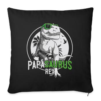 Papasaurus Dad Dinosaur Father's Day Gift - Sofa pillowcase 17,3'' x 17,3'' (45 x 45 cm) - black - Front