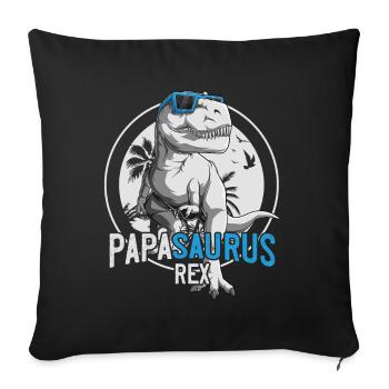 Papasaurus Dad Dinosaur Father's Day Gift - Sofa pillowcase 17,3'' x 17,3'' (45 x 45 cm) - black - Front