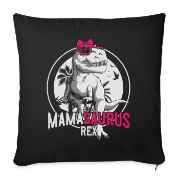 Mamasaurus Maman Dinosaure Cadeau Fête des Mères - Housse de coussin décorative 45 x 45 cm - noir - Devant