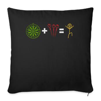 Dart Stick figure Dartboard+Dart = funnier - Sofa pillowcase 17,3'' x 17,3'' (45 x 45 cm) - black - Front