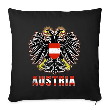 Autriche - Housse de coussin décorative 45 x 45 cm - noir - Devant